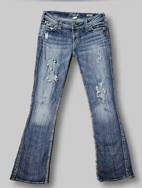 Silver Jeans Frances 18" Bootcut Distressed